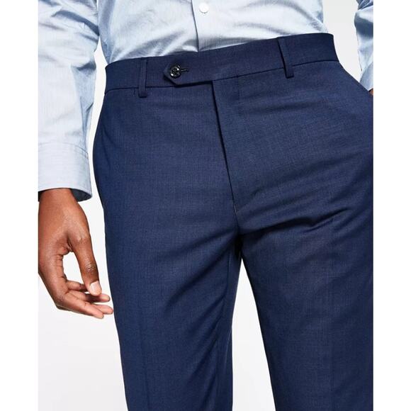 Tommy Hilfiger Men's Blue Wool Stretch Modern-Fit TH-Flex Suit Pants Size 40x30 - Picture 4 of 5